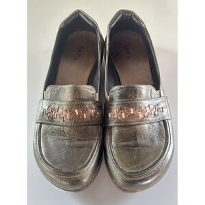 Jafa Women's Mary Jane Leather Shoes Slip On Israel Army Green Braided Leather